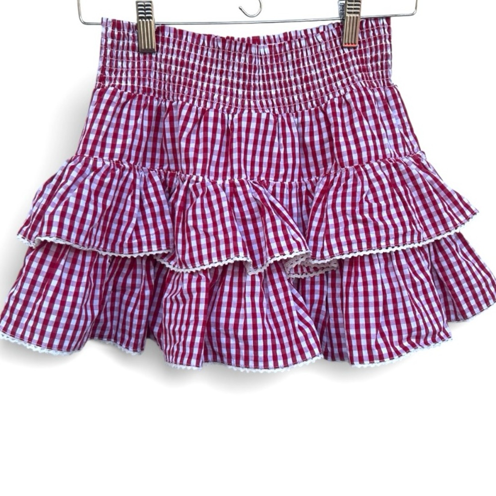 Thorn & Fable gingham ruffle western mini skort M - Picture 2 of 7